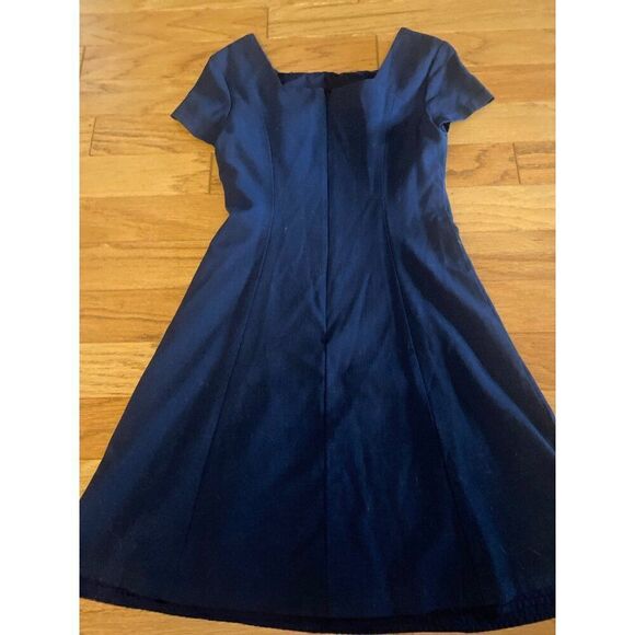 Theory women's Navy Blue A-Line knee length short sleeve lined Dress Size 2 - Picture 5 of 9